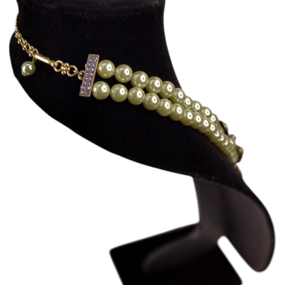 Heidi Daus Pale Sage Green Pearl and Pastel Crystal Necklace - Picture 7 of 14